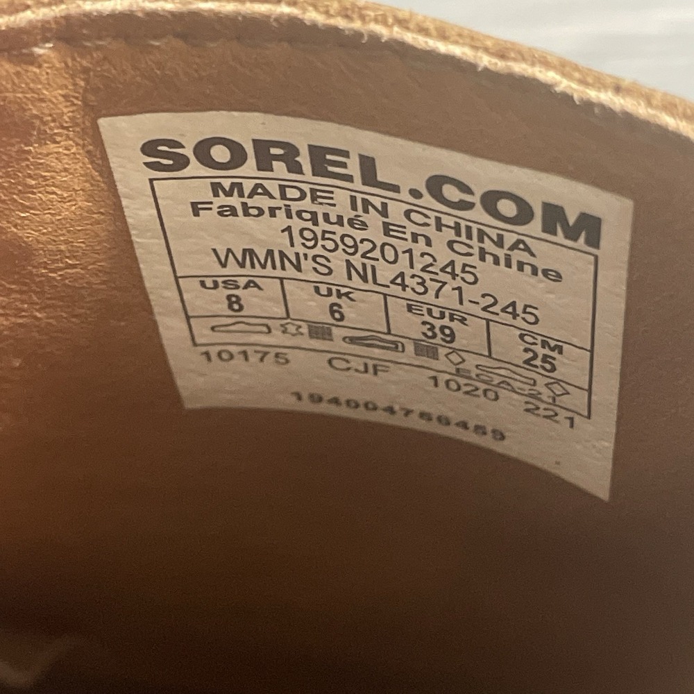 SOREL NL4371-245 Joan of Arctic Wedge III Zip Chelsea Boot Sz 8 Hazelnut Brown - Picture 10 of 12